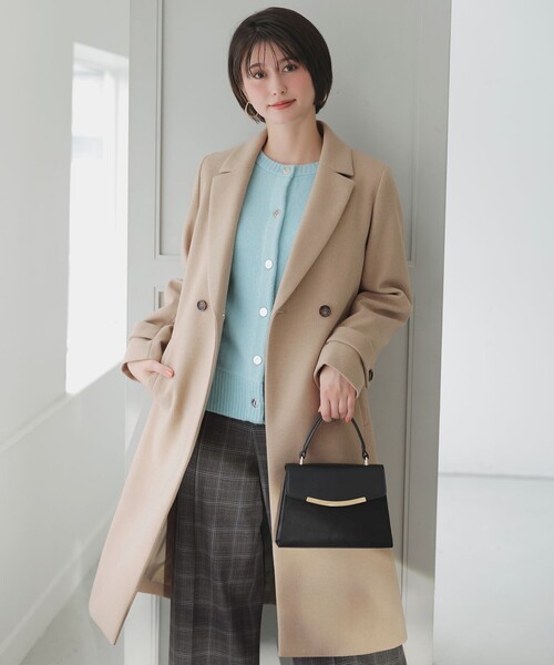 ANY SIS(エニィスィス)の「ウールライクロング チェスターコート(チェスターコート・レディース・ブラック系/ベージュ系/ライトグレー系・X-SMALL)」の17枚目の写真