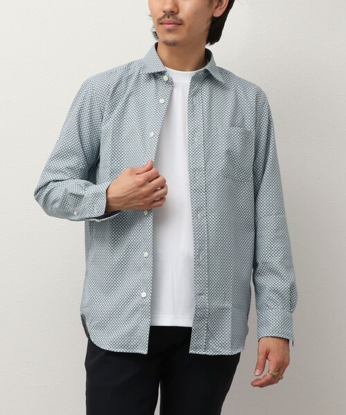 NOLLEY'S LIGHT(ノーリーズライト)の「プリントオックスレギュラー(シャツ/ブラウス・メンズ・ホワイト系その他2/ブルー系その他6/ブルー系その他7・S/M/L/XL)」の1枚目の写真