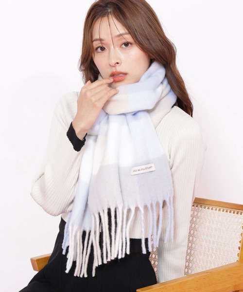 JILL by JILL STUART（ジルバイジルスチュアート）の「◇ブロックチェックストール/マフラー　ギフト/プレゼント（マフラー・レディース・レッド/ピンク/ブルー/ラベンダー・FREE）」の2枚目の写真