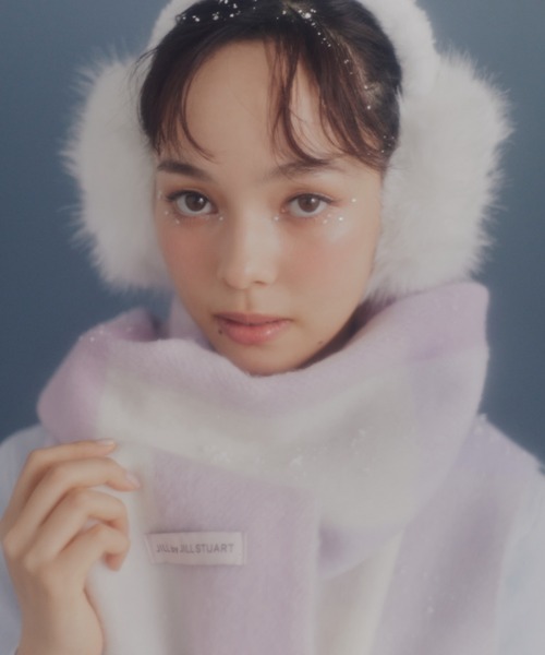 JILL by JILL STUART（ジルバイジルスチュアート）の「◇ブロックチェックストール/マフラー　ギフト/プレゼント（マフラー・レディース・レッド/ピンク/ブルー/ラベンダー・FREE）」の6枚目の写真