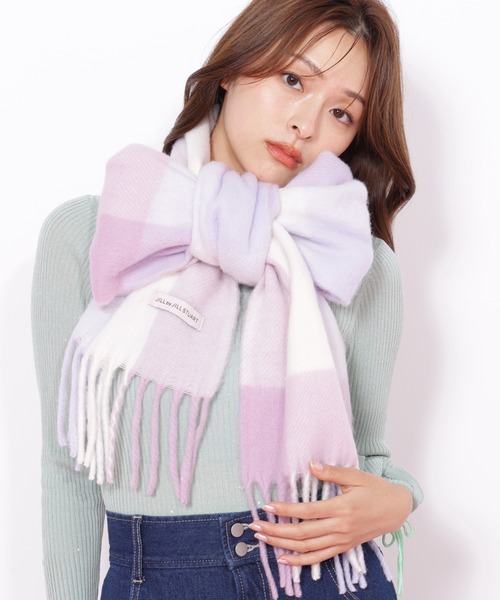 JILL by JILL STUART（ジルバイジルスチュアート）の「◇ブロックチェックストール/マフラー　ギフト/プレゼント（マフラー・レディース・レッド/ピンク/ブルー/ラベンダー・FREE）」の11枚目の写真