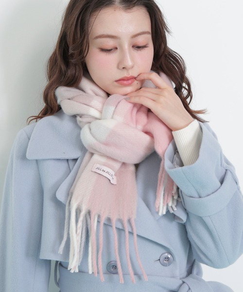 JILL by JILL STUART（ジルバイジルスチュアート）の「◇ブロックチェックストール/マフラー　ギフト/プレゼント（マフラー・レディース・レッド/ピンク/ブルー/ラベンダー・FREE）」の12枚目の写真