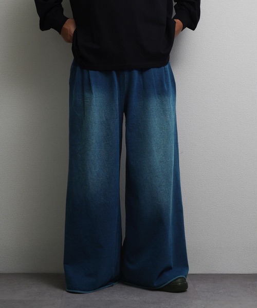 NILWAY（ニルウェイ）の「裏毛 2タック ワイドスラックス スウェット パンツ（スウェットパンツ・メンズ・グレー系/ブラック系/インディゴブルー・MEDIUM/LARGE/X-LARGE）」の3枚目の写真