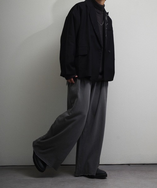 NILWAY（ニルウェイ）の「裏毛 2タック ワイドスラックス スウェット パンツ（スウェットパンツ・メンズ・グレー系/ブラック系/インディゴブルー・MEDIUM/LARGE/X-LARGE）」の10枚目の写真