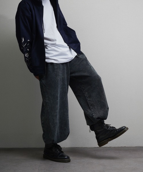 NILWAY（ニルウェイ）の「裏毛 2タック ワイドスラックス スウェット パンツ（スウェットパンツ・メンズ・グレー系/ブラック系/インディゴブルー・MEDIUM/LARGE/X-LARGE）」の15枚目の写真