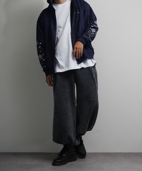 NILWAY（ニルウェイ）の「裏毛 2タック ワイドスラックス スウェット パンツ（スウェットパンツ・メンズ・グレー系/ブラック系/インディゴブルー・MEDIUM/LARGE/X-LARGE）」の16枚目の写真