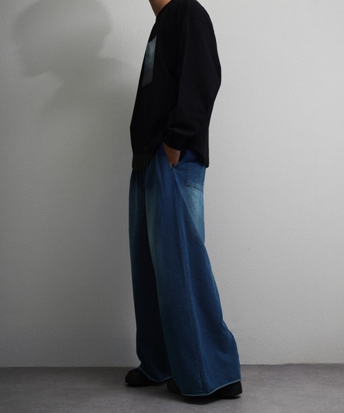 NILWAY（ニルウェイ）の「裏毛 2タック ワイドスラックス スウェット パンツ（スウェットパンツ・メンズ・グレー系/ブラック系/インディゴブルー・MEDIUM/LARGE/X-LARGE）」の7枚目の写真