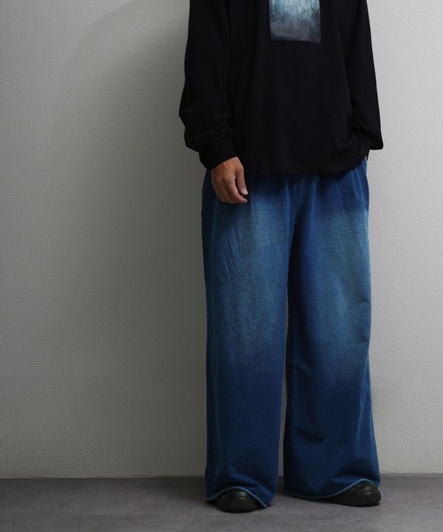 NILWAY（ニルウェイ）の「裏毛 2タック ワイドスラックス スウェット パンツ（スウェットパンツ・メンズ・グレー系/ブラック系/インディゴブルー・MEDIUM/LARGE/X-LARGE）」の9枚目の写真