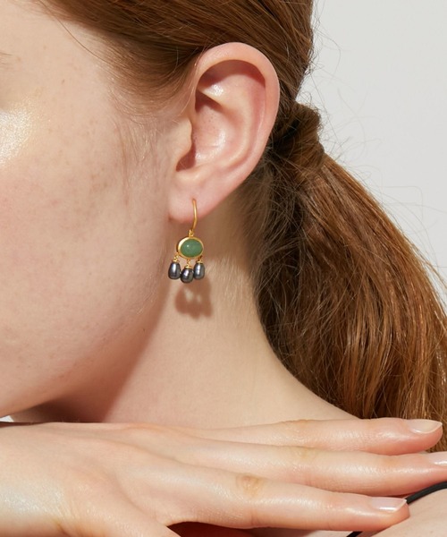 アルティーダウード　ピアス glimmer] K10 モチーフ メレダイヤ シングルピアス｜ARTIDA OUD（アル