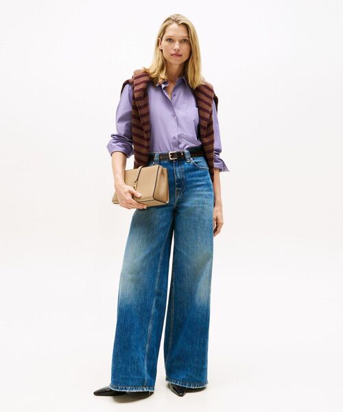 TOMMY HILFIGER（トミーヒルフィガー）の「リブレショルダーバッグ（ショルダーバッグ・レディース・ベージュ/ブラック・FREE）」の10枚目の写真