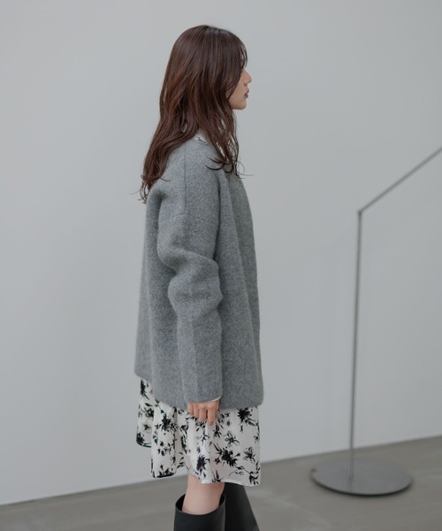 Andemiu(アンデミュウ)の「【洗える】CNラクーンコンミドルカーディガン491271(カーディガン/ボレロ・レディース・ブラック/グレー/ベージュ・FREE)」の10枚目の写真