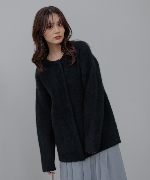 Andemiu(アンデミュウ)の「【洗える】CNラクーンコンミドルカーディガン491271(カーディガン/ボレロ・レディース・ブラック/グレー/ベージュ・FREE)」の14枚目の写真