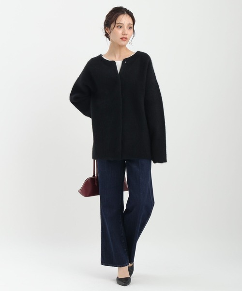 Andemiu(アンデミュウ)の「【洗える】CNラクーンコンミドルカーディガン491271(カーディガン/ボレロ・レディース・ブラック/グレー/ベージュ・FREE)」の18枚目の写真