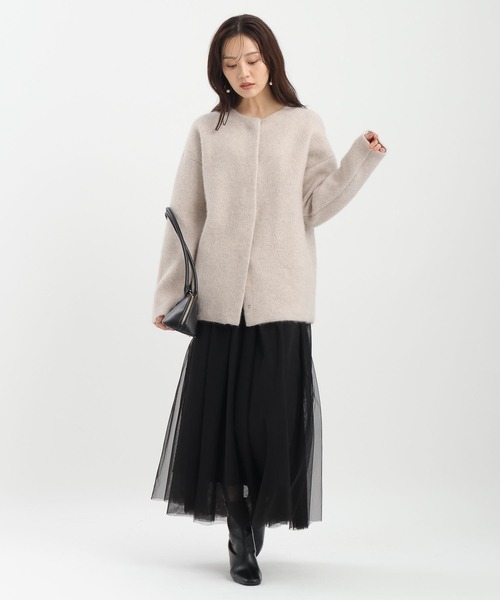 Andemiu(アンデミュウ)の「【洗える】CNラクーンコンミドルカーディガン491271(カーディガン/ボレロ・レディース・ブラック/グレー/ベージュ・FREE)」の21枚目の写真