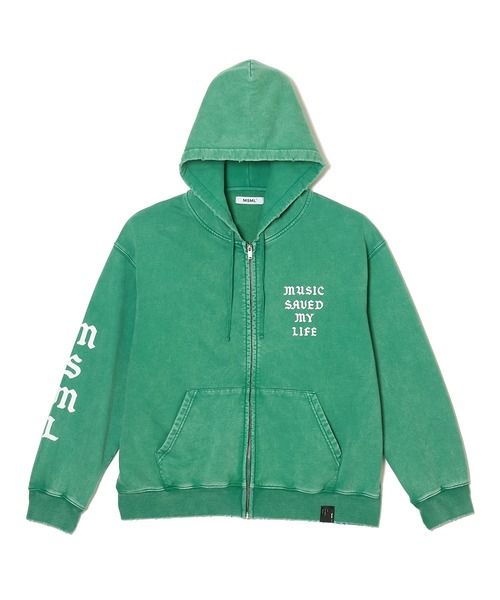 MSML(エムエスエムエル)の「GARMENT DYE ZIP HOODIE(パーカー・メンズ・グリーン/ブラック/ターコイズブルー・S/M/L/XL)」の2枚目の写真