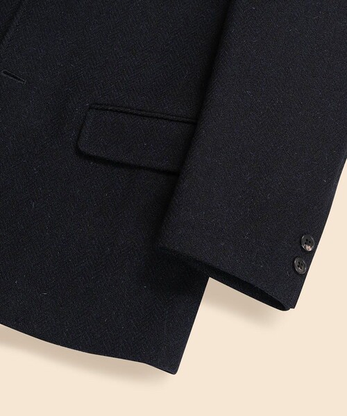 BROOKS BROTHERS(ブルックスブラザーズ)の「ハリスツイード ヘリンボーン 段返り3釦サックジャケット Traditional(テーラードジャケット・メンズ・ネイビー・38SHT/39SHT/40SHT/42SHT)」の4枚目の写真