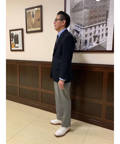 BROOKS BROTHERS(ブルックスブラザーズ)の「ハリスツイード ヘリンボーン 段返り3釦サックジャケット Traditional(テーラードジャケット・メンズ・ネイビー・38SHT/39SHT/40SHT/42SHT)」の9枚目の写真