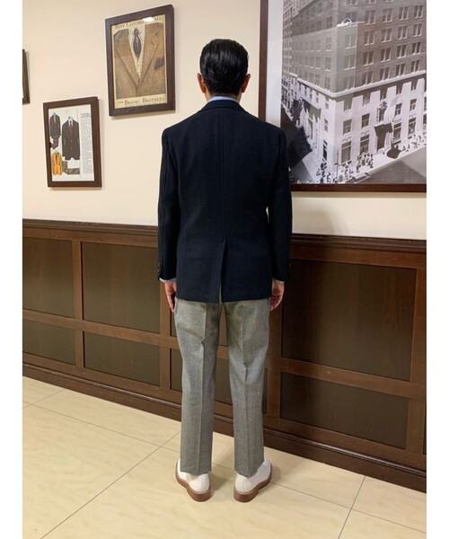 BROOKS BROTHERS(ブルックスブラザーズ)の「ハリスツイード ヘリンボーン 段返り3釦サックジャケット Traditional(テーラードジャケット・メンズ・ネイビー・38SHT/39SHT/40SHT/42SHT)」の10枚目の写真
