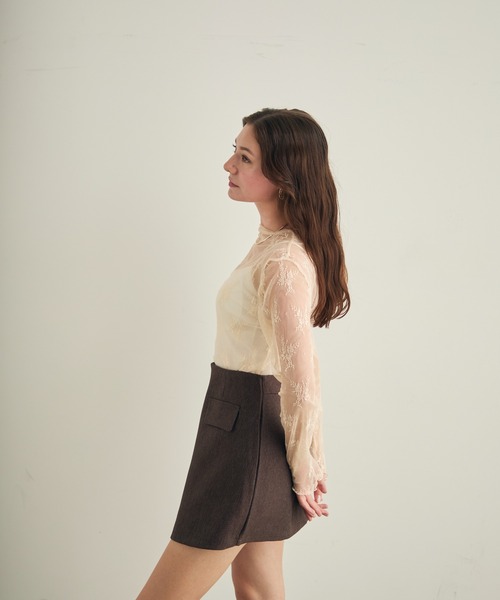 Lunea（ルネア）の「ラップデザインミニスカパン（スカート・レディース・ブラウン/ブラック・S/M/L）」の8枚目の写真