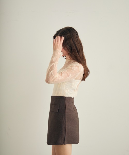 Lunea（ルネア）の「ラップデザインミニスカパン（スカート・レディース・ブラウン/ブラック・S/M/L）」の9枚目の写真