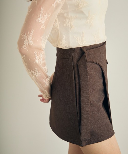 Lunea（ルネア）の「ラップデザインミニスカパン（スカート・レディース・ブラウン/ブラック・S/M/L）」の15枚目の写真