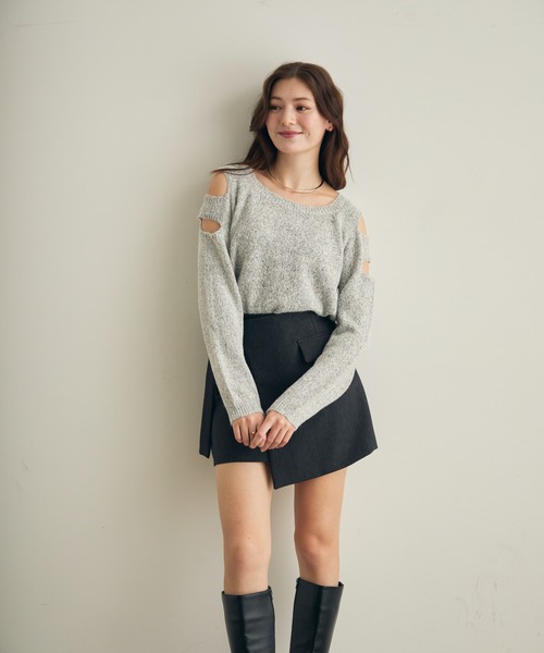 Lunea（ルネア）の「ラップデザインミニスカパン（スカート・レディース・ブラウン/ブラック・S/M/L）」の18枚目の写真