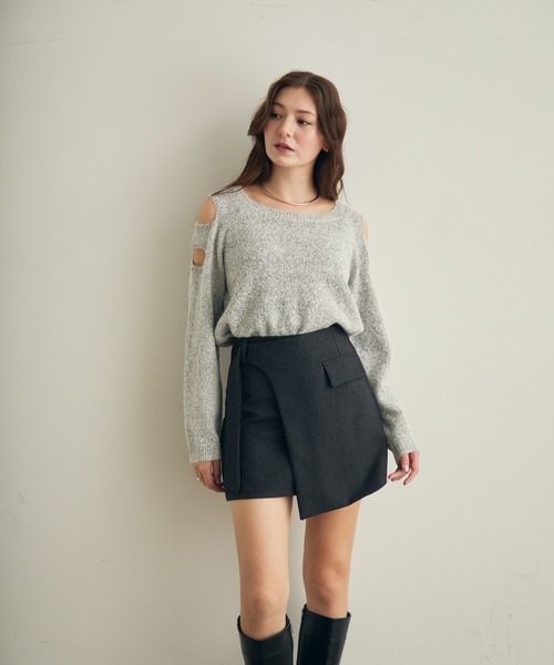 Lunea（ルネア）の「ラップデザインミニスカパン（スカート・レディース・ブラウン/ブラック・S/M/L）」の19枚目の写真