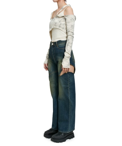 VIVAMUS（ヴィヴァムス）の「CUTOFF DENIM PANTS（デニムパンツ・レディース・ブルー・SMALL/MEDIUM）」の4枚目の写真