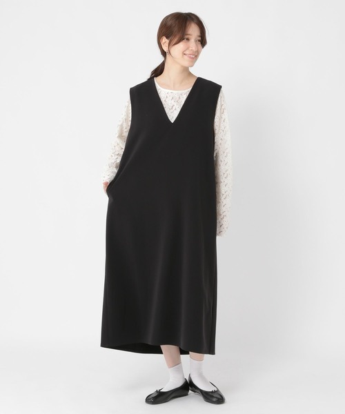 リニューアル後商品♪ワンピース⭐︎素材ご確認を セール】キレイ見えVネックワンピース《オケージョン2025AW