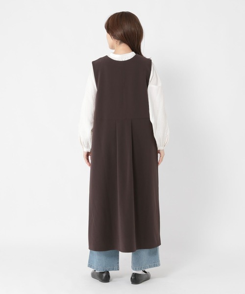 studio CLIP（スタディオクリップ）の「キレイ見えVネックワンピース《オケージョン2025AW》（ワンピース・レディース・ブラック/ブラウン・FREE）」の14枚目の写真