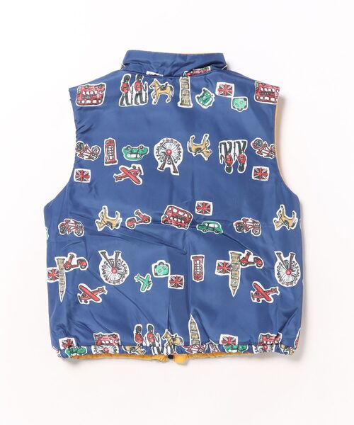 HAKKA KIDS（ハッカキッズ）の「ロンドンボーダープリントリバーシブルベスト（ベスト・キッズ・ネイビー/レッド・S/M）」の3枚目の写真
