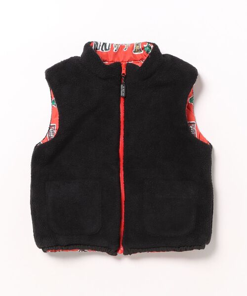 HAKKA KIDS（ハッカキッズ）の「ロンドンボーダープリントリバーシブルベスト（ベスト・キッズ・ネイビー/レッド・S/M）」の5枚目の写真
