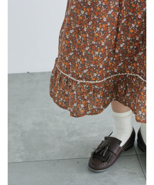 Samansa Mos2（サマンサ モスモス）の「【WEB限定】胸元配色花柄ワンピース（ワンピース・レディース・ミント/ブラウン/チャコールグレー・F）」の21枚目の写真