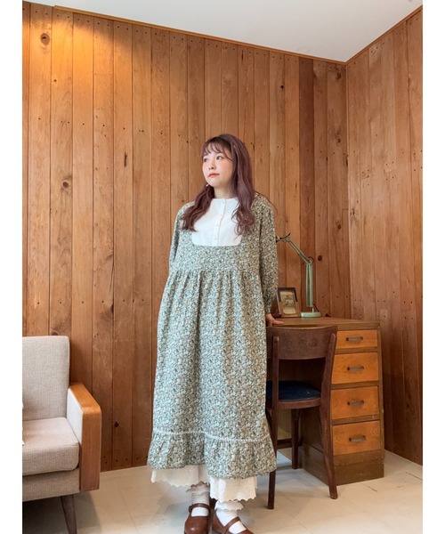 WEB限定】胸元配色花柄ワンピース（ワンピース）｜Samansa Mos2