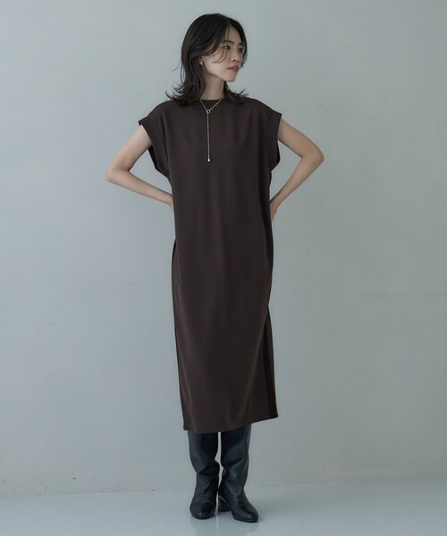 GALLEST（ギャレスト）の「サイドラインジョーゼットワンピース（ワンピース・レディース・ブラック/ブラウン系その他・34/38）」の3枚目の写真