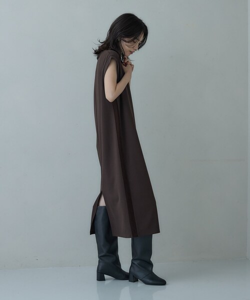 GALLEST（ギャレスト）の「サイドラインジョーゼットワンピース（ワンピース・レディース・ブラック/ブラウン系その他・34/38）」の5枚目の写真