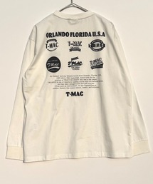 T-MAC OUTING（ティーマック アウティング）の「T-MAC フロッキープリント　オーバーサイズ長袖Tシャツ　ロゴ刺繍　ルーズシルエット　ロンT（Tシャツ/カットソー）」
