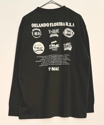 T-MAC OUTING（ティーマック アウティング）の「T-MAC フロッキープリント　オーバーサイズ長袖Tシャツ　ロゴ刺繍　ルーズシルエット　ロンT（Tシャツ/カットソー）」