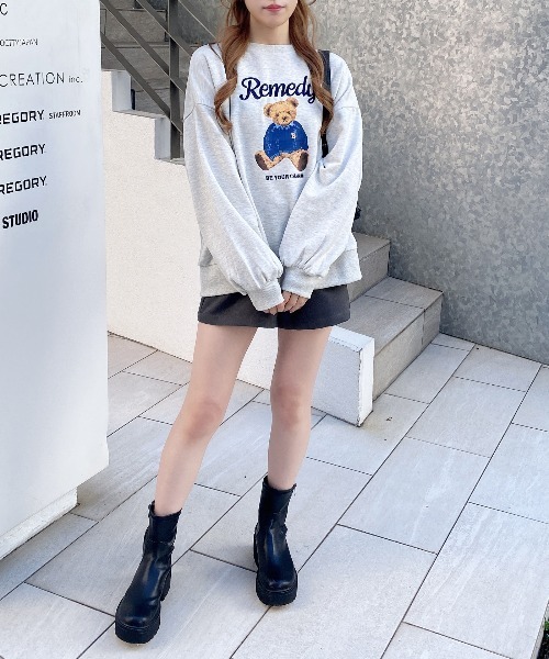 INGNI（イング）の「【WEB限定】ベアロゴスウェットチュニック（スウェット・レディース・ネイビー/オートミール/ボルドー・M）」の10枚目の写真