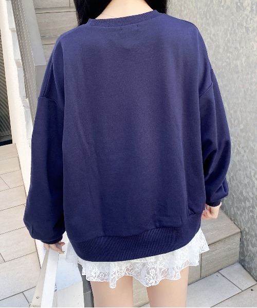 INGNI（イング）の「【WEB限定】ベアロゴスウェットチュニック（スウェット・レディース・ネイビー/オートミール/ボルドー・M）」の14枚目の写真