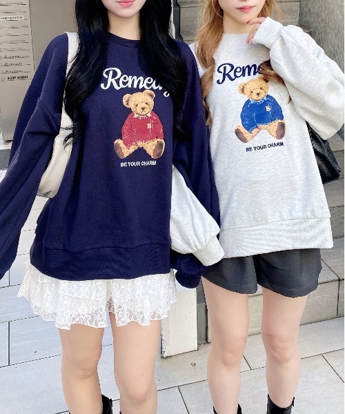 INGNI（イング）の「【WEB限定】ベアロゴスウェットチュニック（スウェット・レディース・ネイビー/オートミール/ボルドー・M）」の17枚目の写真