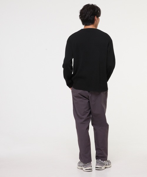 coca（coca）（コカ）の「畦編みクルーネックニットトップス（ニット/セーター・メンズ・ブラック/ライトグレー・L/M/XL）」の6枚目の写真