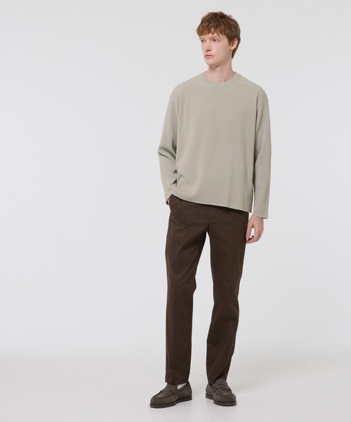 coca（coca）（コカ）の「畦編みクルーネックニットトップス（ニット/セーター・メンズ・ブラック/ライトグレー・L/M/XL）」の8枚目の写真