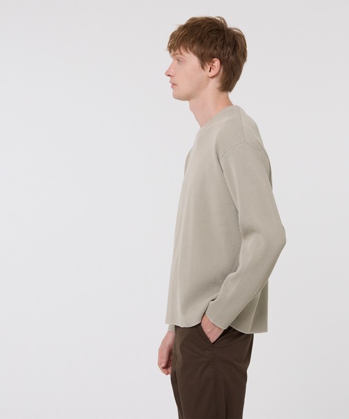 coca（coca）（コカ）の「畦編みクルーネックニットトップス（ニット/セーター・メンズ・ブラック/ライトグレー・L/M/XL）」の10枚目の写真