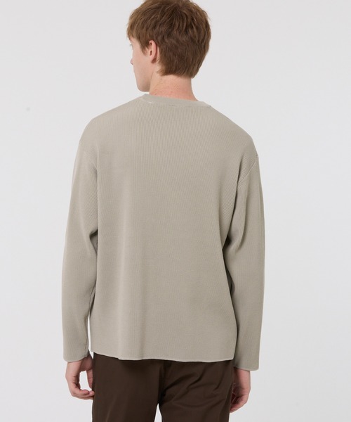 coca（coca）（コカ）の「畦編みクルーネックニットトップス（ニット/セーター・メンズ・ブラック/ライトグレー・L/M/XL）」の11枚目の写真
