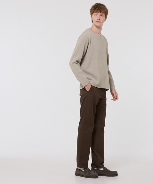 coca（coca）（コカ）の「畦編みクルーネックニットトップス（ニット/セーター・メンズ・ブラック/ライトグレー・L/M/XL）」の12枚目の写真