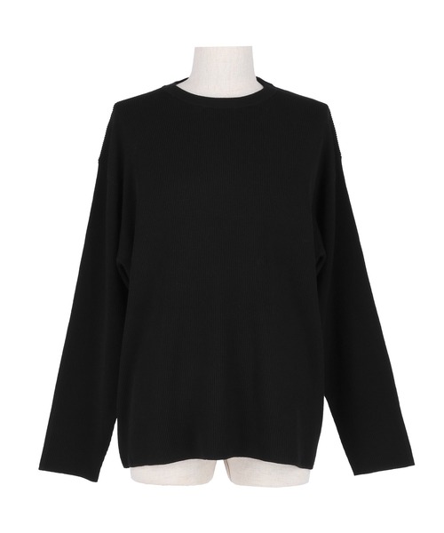 coca（coca）（コカ）の「畦編みクルーネックニットトップス（ニット/セーター・メンズ・ブラック/ライトグレー・L/M/XL）」の17枚目の写真