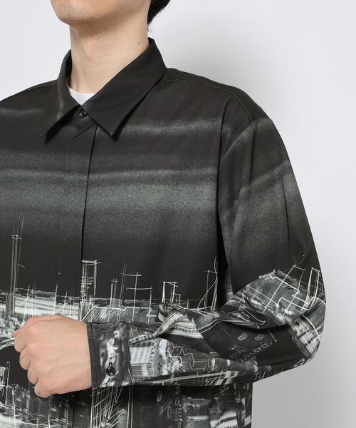 HARE（ハレ）の「ランドスケープスケッチシャツ(HARE)（シャツ/ブラウス・メンズ・ブラック/オレンジ・FREE）」の16枚目の写真