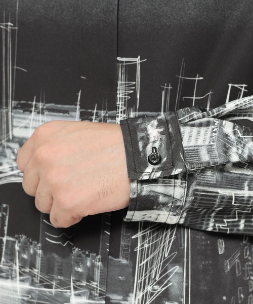 HARE（ハレ）の「ランドスケープスケッチシャツ(HARE)（シャツ/ブラウス・メンズ・ブラック/オレンジ・FREE）」の17枚目の写真