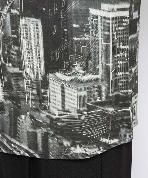 HARE（ハレ）の「ランドスケープスケッチシャツ(HARE)（シャツ/ブラウス・メンズ・ブラック/オレンジ・FREE）」の18枚目の写真